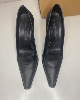 Studio pollini docollete nera pelle