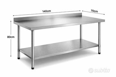 Tavolo Banco Acciao Inox 140x70