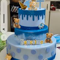 torta scenografia battesimo maschietto 