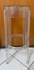 Sgabello Kartell trasparente 75cm m. Charles Ghost