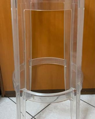 Sgabello Kartell trasparente 75cm m. Charles Ghost
