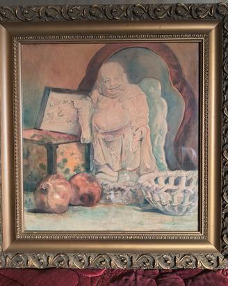quadro acquarello con Buddha 