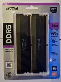 Crucial Pro DDR5 32GB (2x16GB) 6000MHz nuovo
