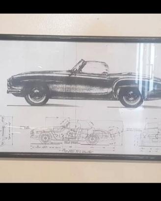 MERCEDES 190SL poster dati tecnici di costruzione