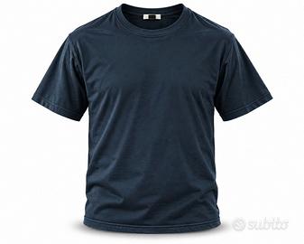 T-Shirt Uomo Bershka Girocollo Blu Petrolio Melang
