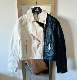 Giacca chiodo in ecopelle donna nuova taglia s