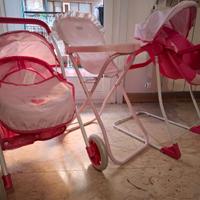 Carrozzina e Passeggino per Bambole 8 in 1
