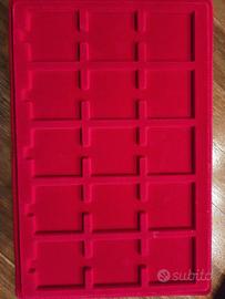 Vassoio per monete floccato rosso