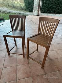 Coppia sgabelli legno