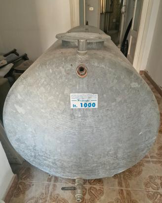 deposito 1000 litri zincato orizzontale