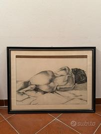 quadro disegno originale nudo d’autore 1985