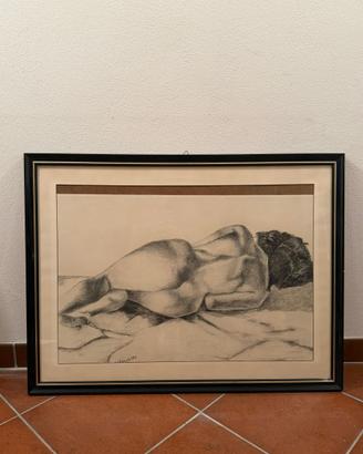 quadro disegno originale nudo d’autore 1985