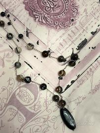Collana nera pietre dure