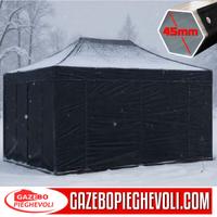 Gazebo alluminio 3x4,5 nero eventi mercato chiosco