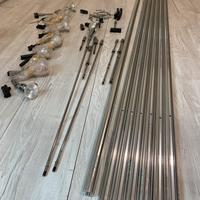 Struttura per luci led con binari in alluminio