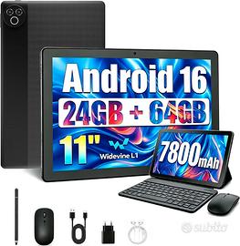 Tablet 11" Android 16 – 24GB RAM con accessori