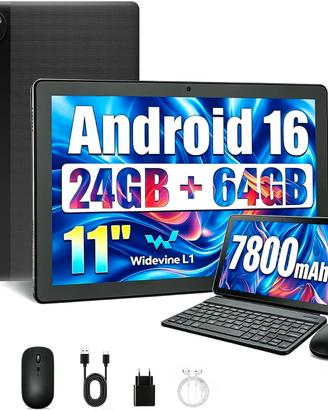 Tablet 11" Android 16 – 24GB RAM con accessori