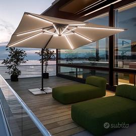 Ombrellone a led 3x3m palo laterale antracite