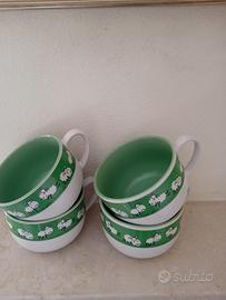 Set 4 Tazze Vintage in Ceramica