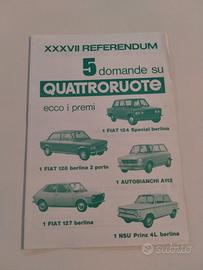 QUATTRORUOTE XXXVII REFERENDUM ANNO 1972