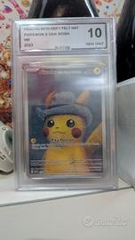carta Pokemon Pikachu with Gray felt hat Van Gogh