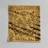 1852- Ducato di Modena- 15 ct francobollo 