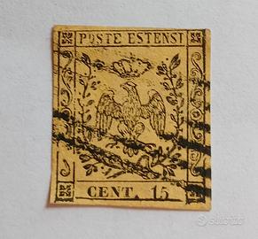 1852- Ducato di Modena- 15 ct francobollo 