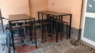 5 tavoli alti + sgabelli