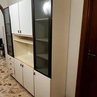 Vetrina con ante in vetro e in legno