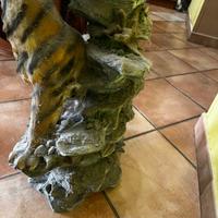 tavolino porta oggetti in vetro con tigre 