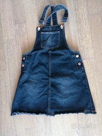 Gonna saloppette in jeans nero Original Marines 