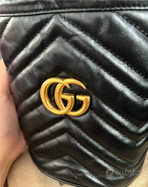 Borsa a secchiello nera Gucci classica