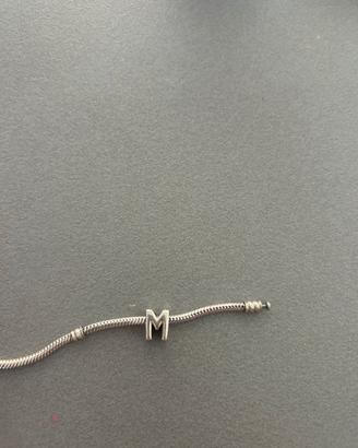 Charm Pandora Lettera M in Argento 925