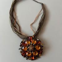 Collana Floreale con strass Originale Anni 50