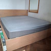Letto Malm Contenitore 180x200 Rovere + 4 cassetti