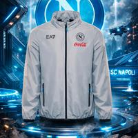Giacca Antivento SSC Napoli/EA7 silver full zip.

