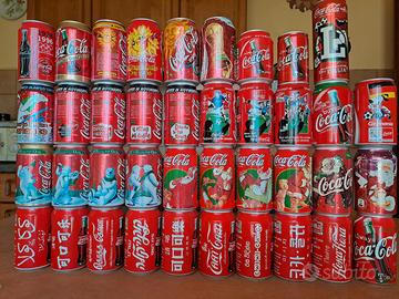 Lotto 39 lattine COCA COLA vuote, anni 90/2000 