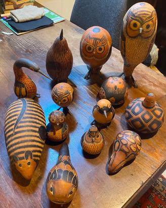 Collezione animali in zucca peruviani