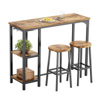 Tavolo da Bar con 2 Sgabelli, con 2 Ripiani e Port