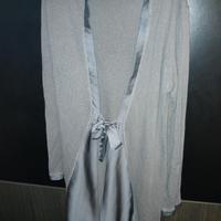 cardigan elegante con inserti in raso