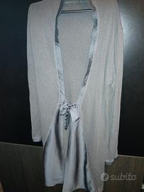 cardigan elegante con inserti in raso