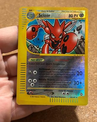 Scizor 32/147 Holo Reverse Set Aquapolis Rara Ita