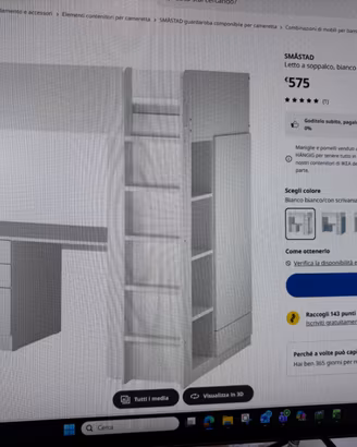 Struttura letto a castello più scrivania e armadio