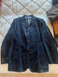 giacca blu in velluto uomo