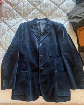 giacca blu in velluto uomo