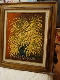 Olio su tela di Fely Eula Tronville: mimosa