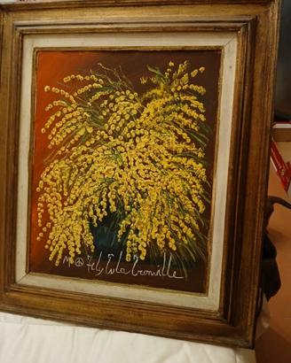 Olio su tela di Fely Eula Tronville: mimosa