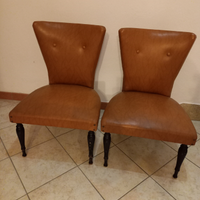 Coppia di poltroncine in sky ecopelle anni 60/70