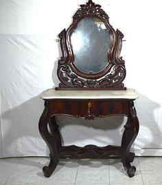 Antica toletta Luigi Filippo in mogano, metà'800