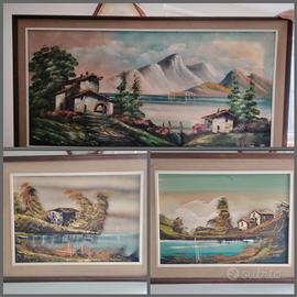Lotto di 3 Quadri Vintage Anni '70